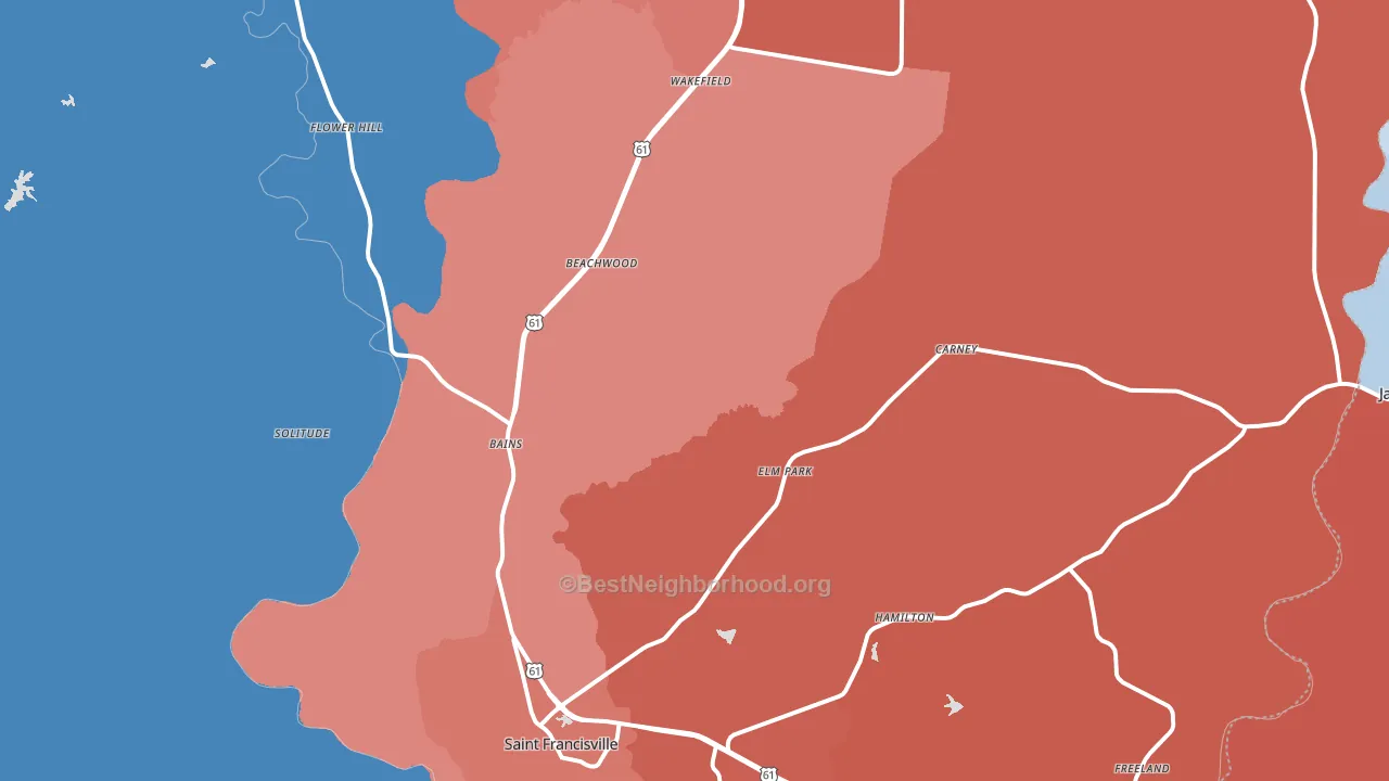 70775, LA block-group political-lean map