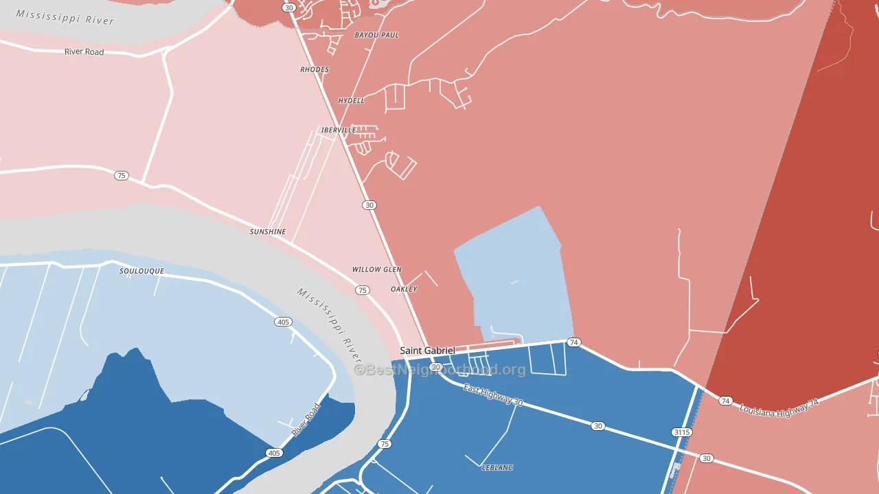 70776, LA block-group political-lean map
