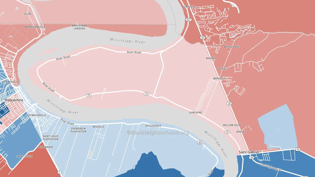 70780, LA block-group political-lean map