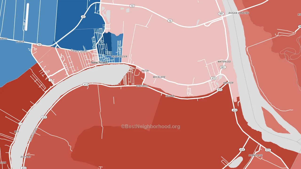 70783, LA block-group political-lean map