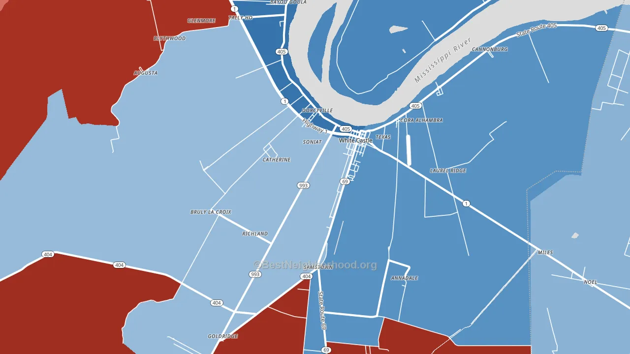 70788, LA block-group political-lean map