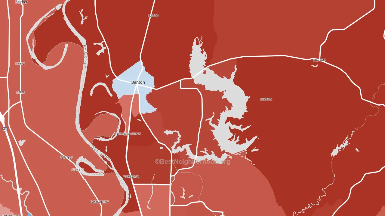 71006, LA block-group political-lean map