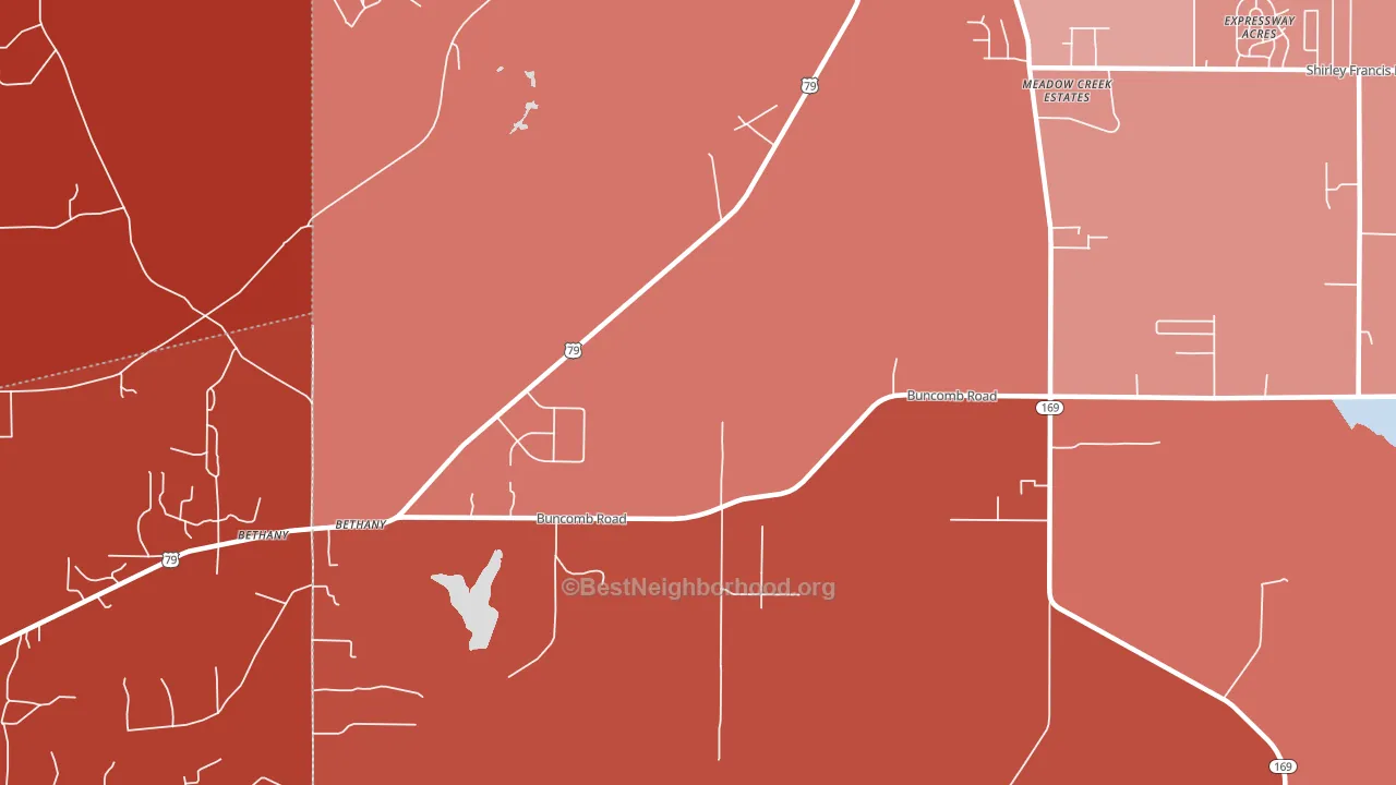 71007, LA block-group political-lean map