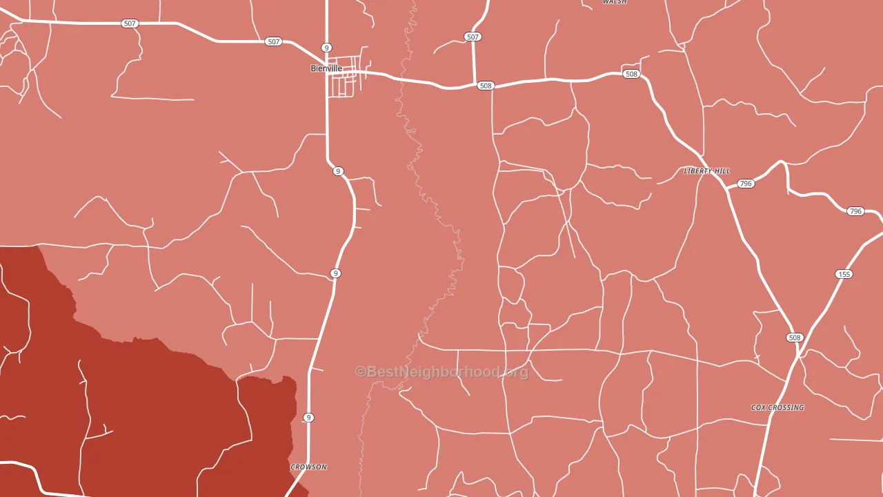 71008, LA block-group political-lean map