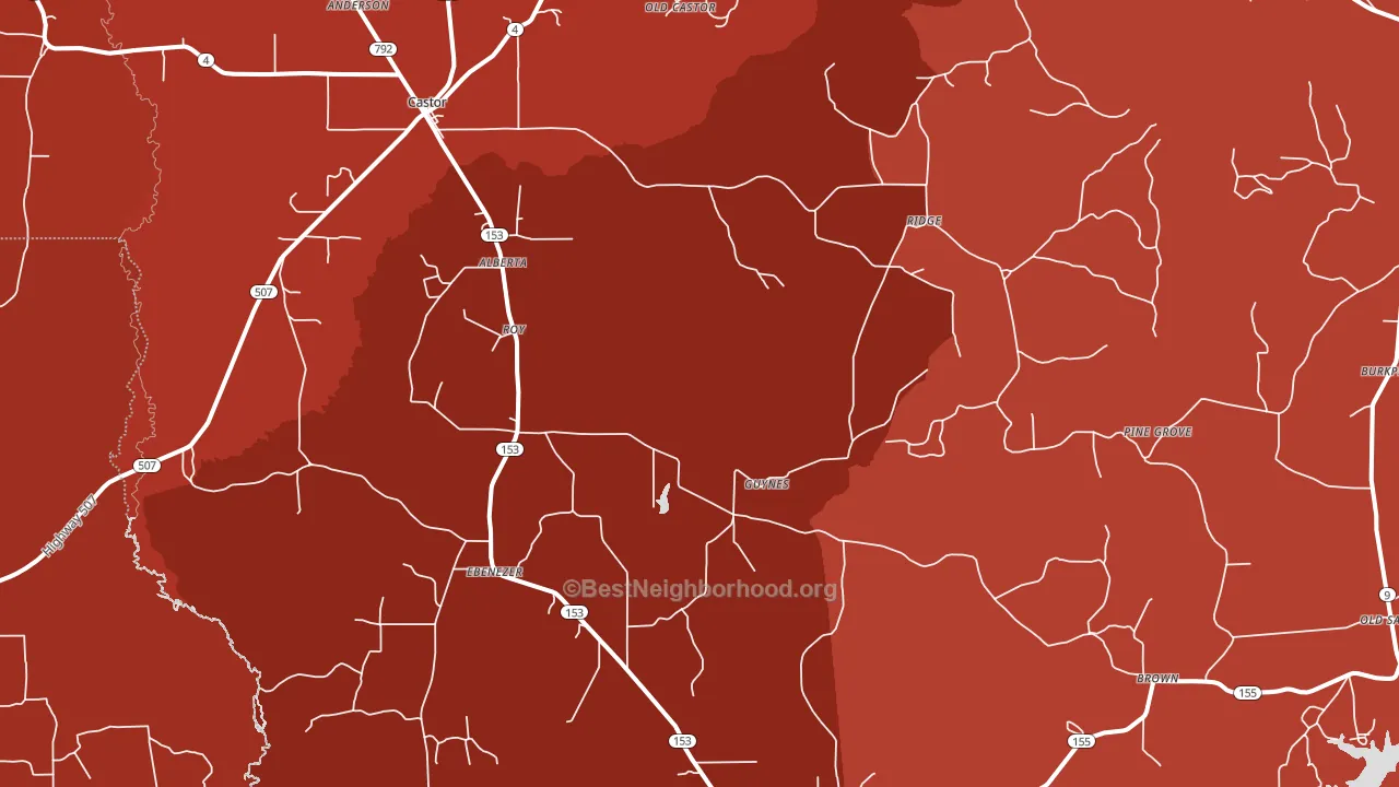 71016, LA block-group political-lean map