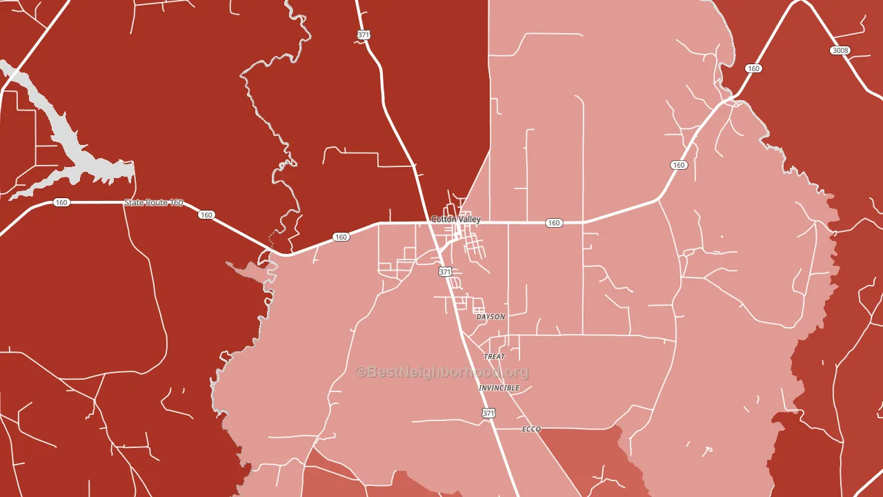 71018, LA block-group political-lean map