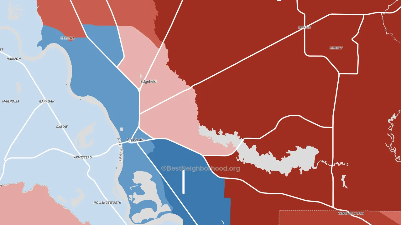 71019, LA block-group political-lean map