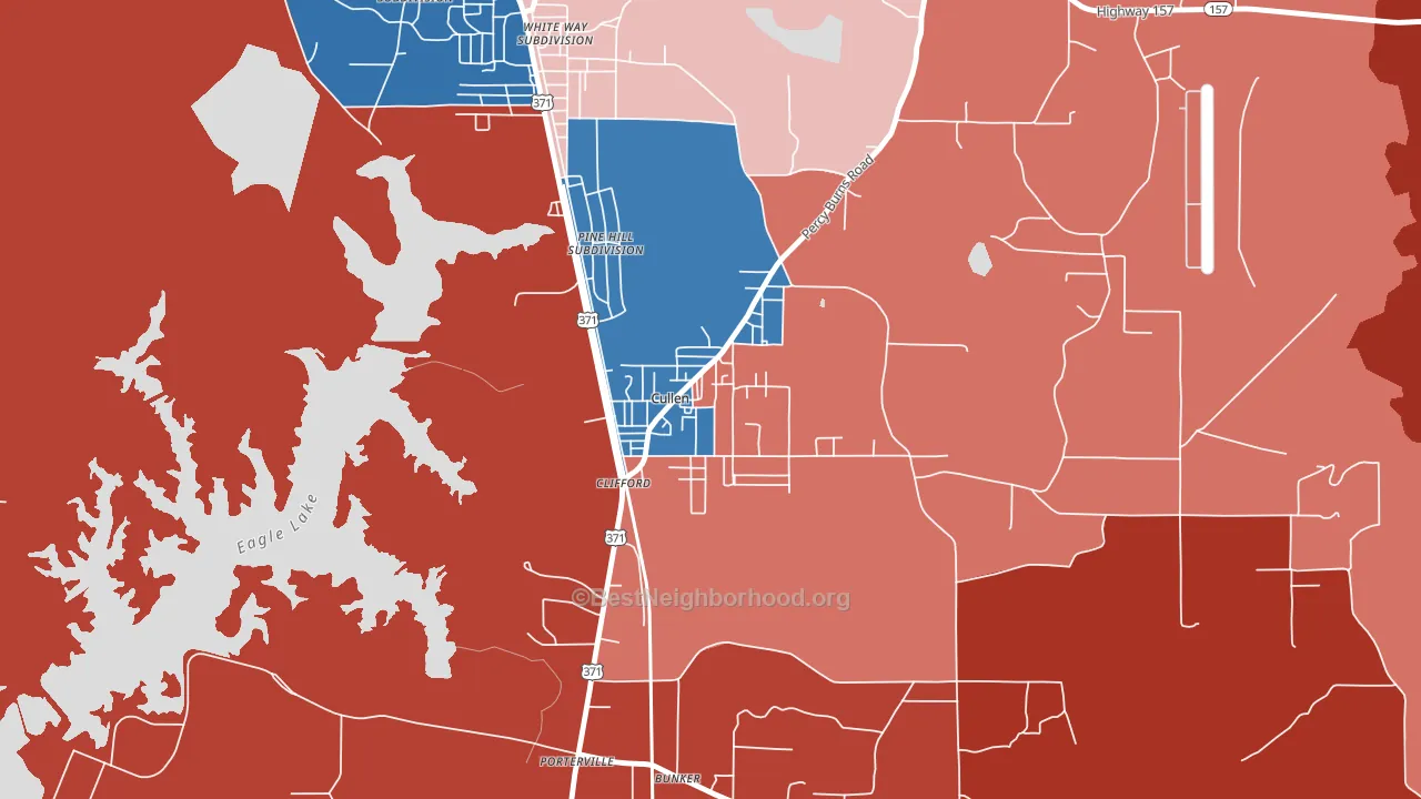 71021, LA block-group political-lean map