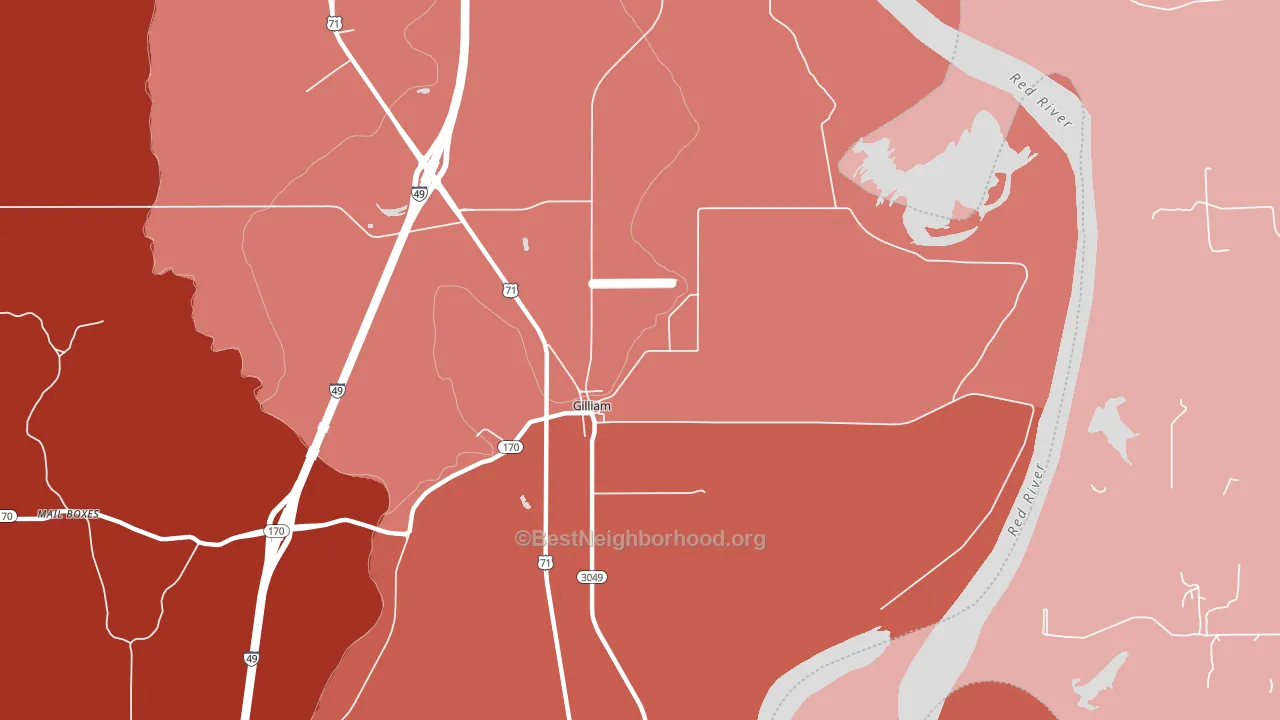 71029, LA block-group political-lean map