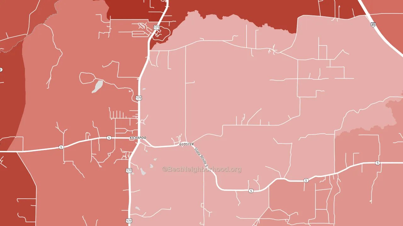 71030, LA block-group political-lean map