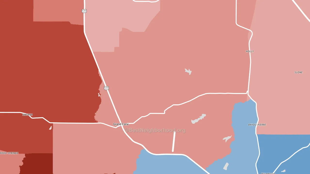71032, LA block-group political-lean map