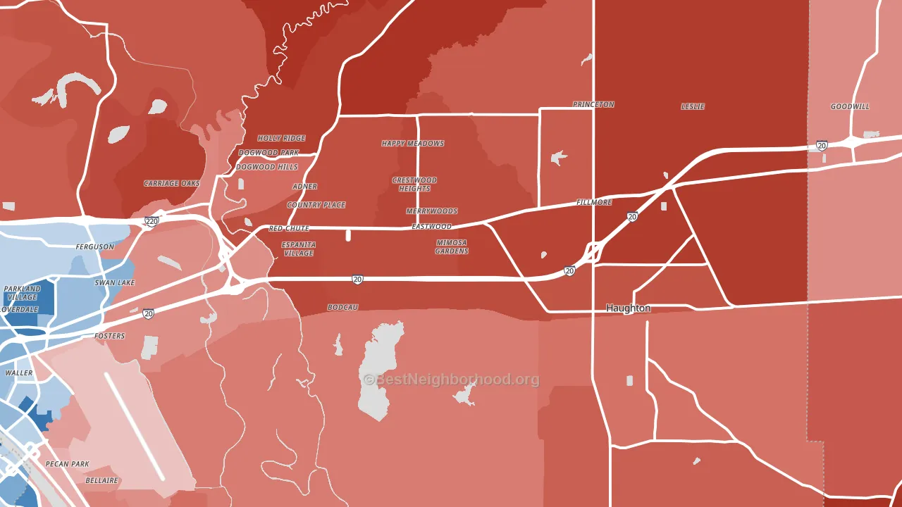 71037, LA block-group political-lean map