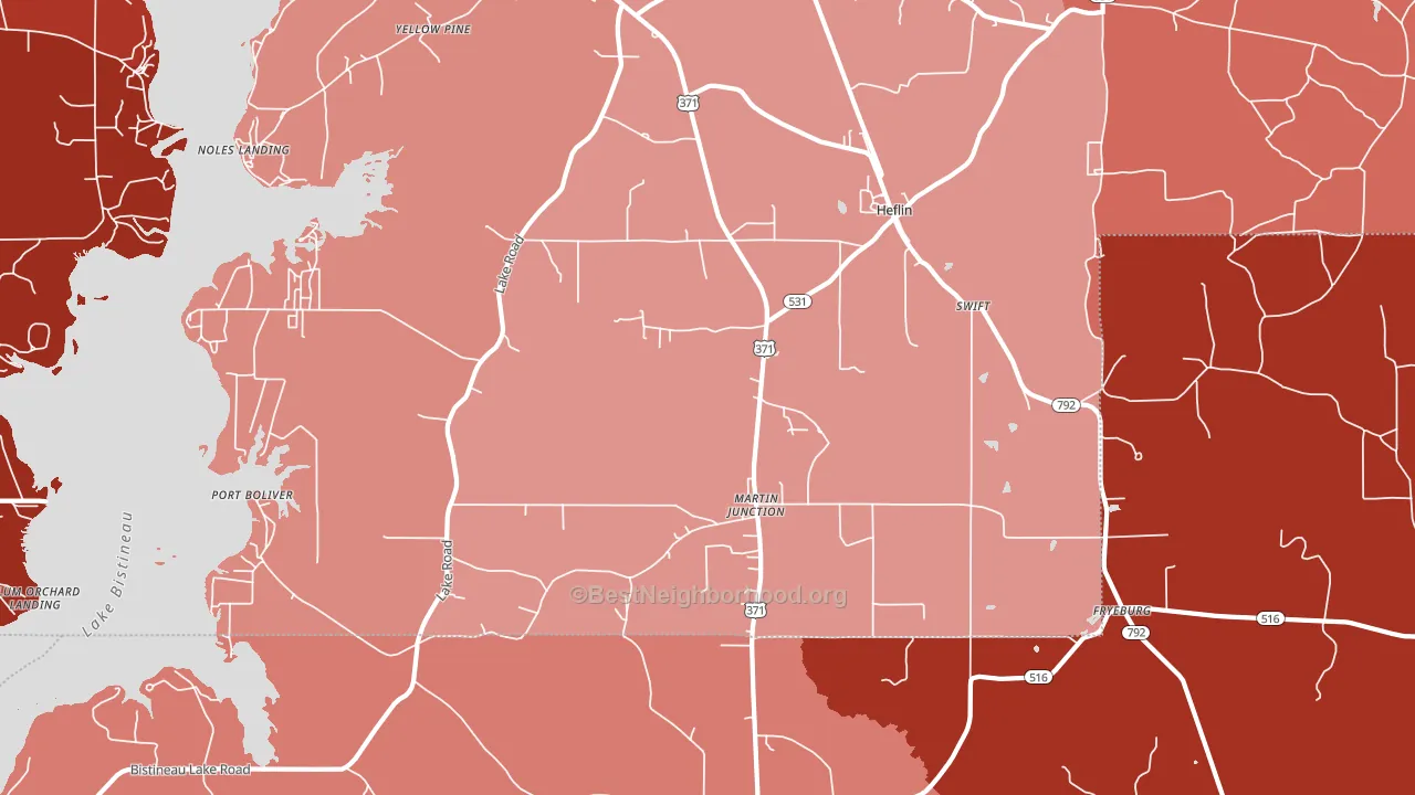71039, LA block-group political-lean map