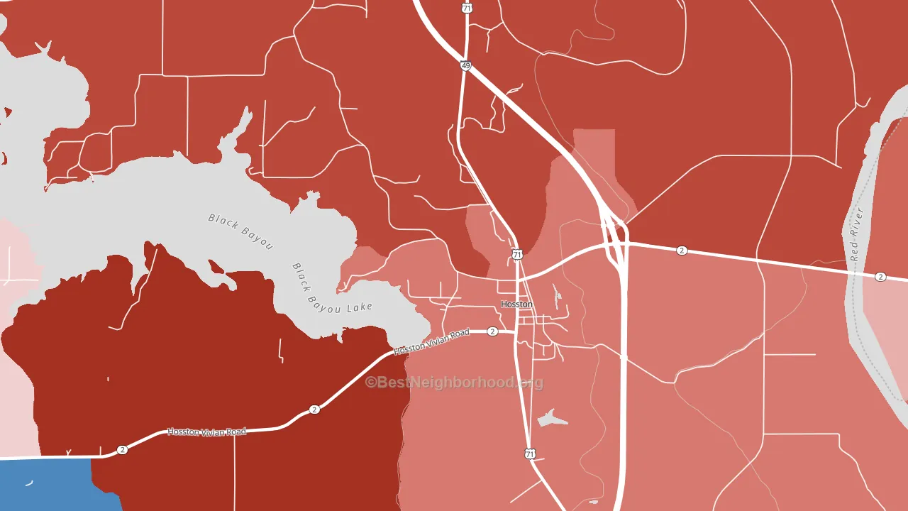 71043, LA block-group political-lean map