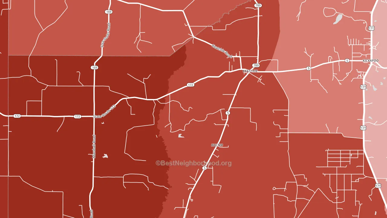71046, LA block-group political-lean map