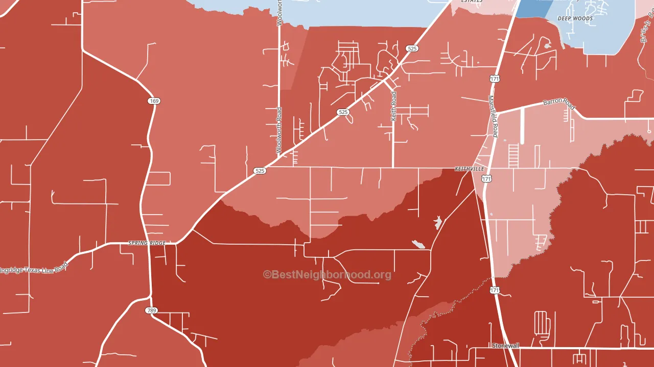 71047, LA block-group political-lean map