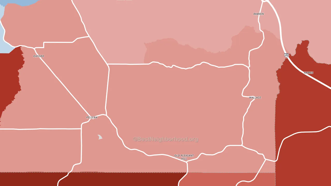 71063, LA block-group political-lean map