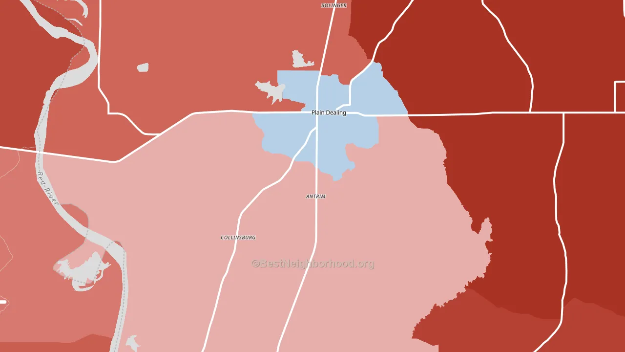 71064, LA block-group political-lean map