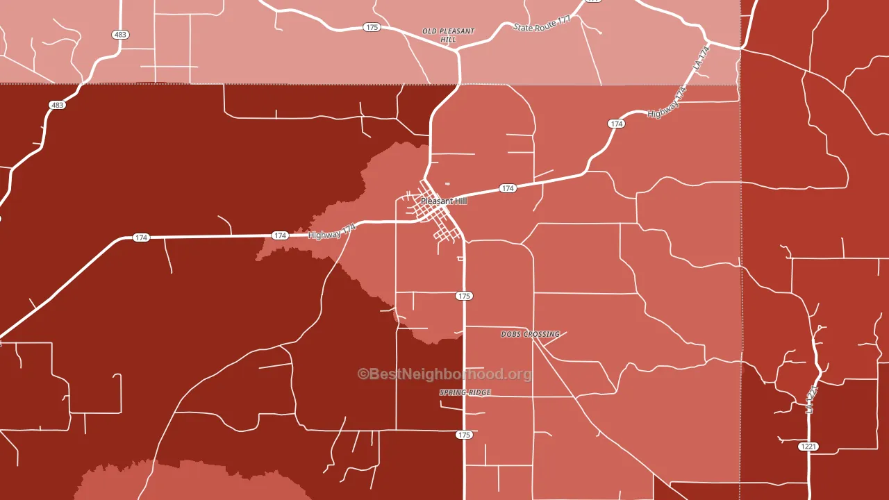 71065, LA block-group political-lean map