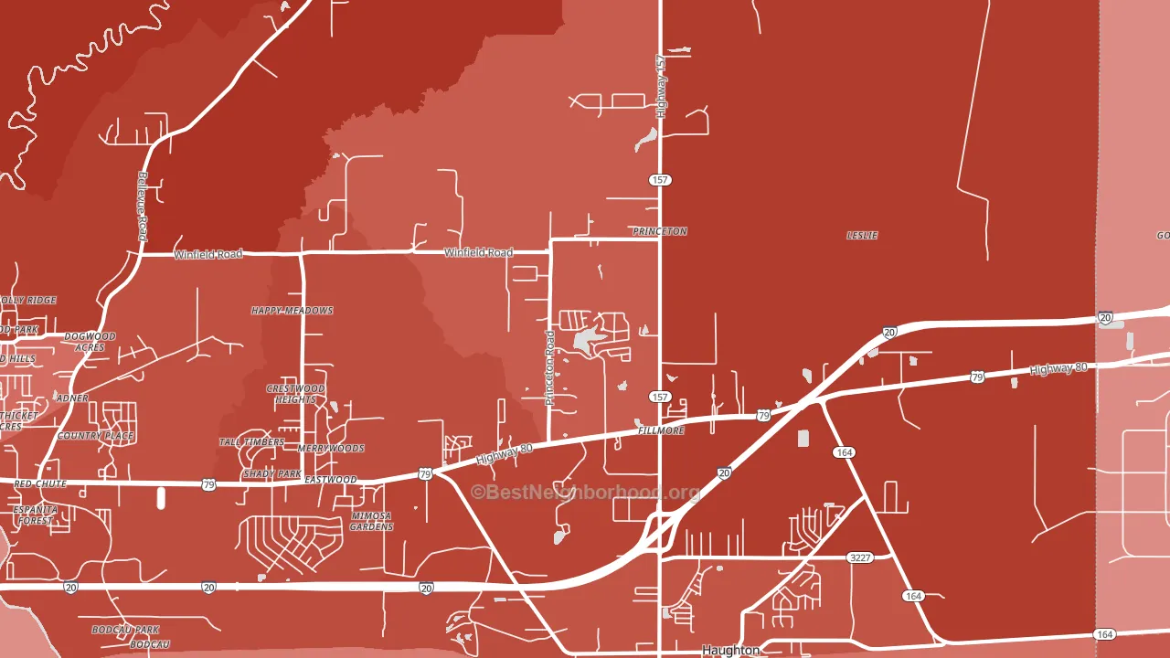 71067, LA block-group political-lean map