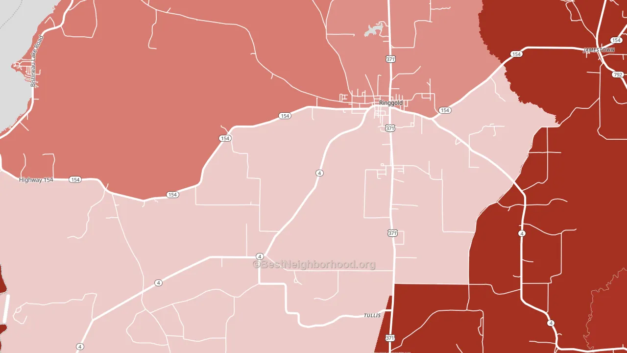 71068, LA block-group political-lean map