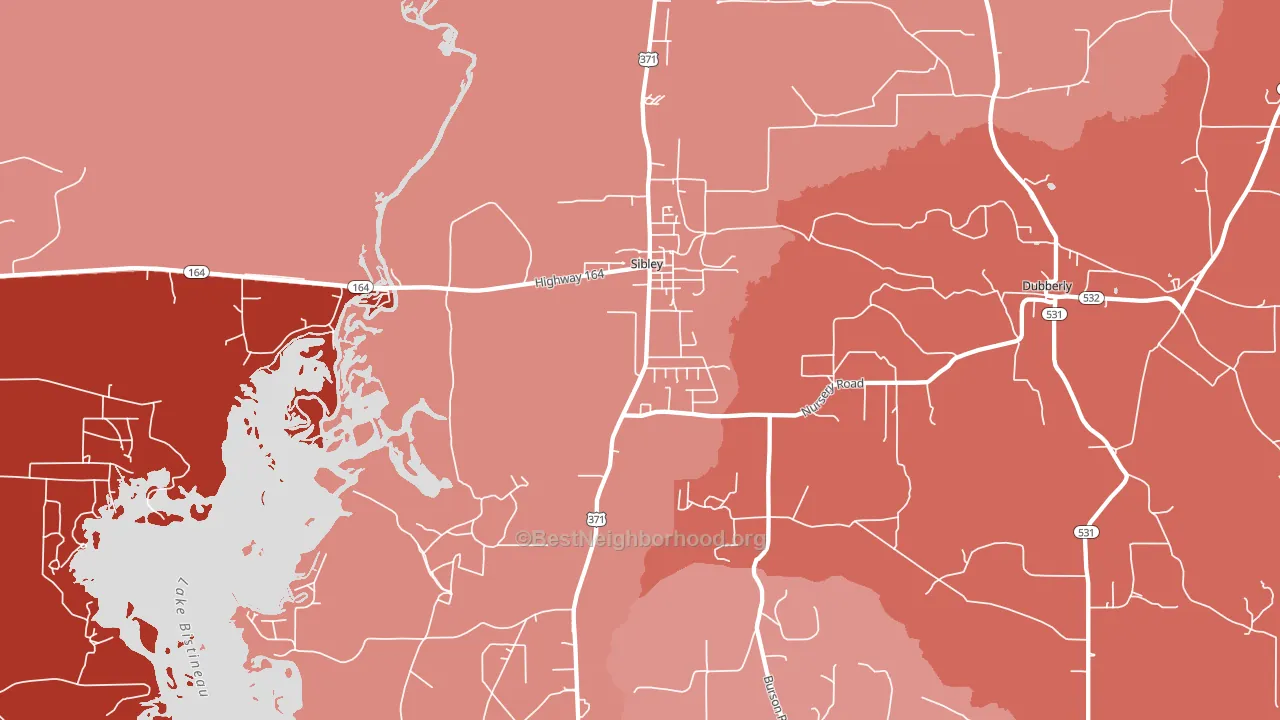 71073, LA block-group political-lean map