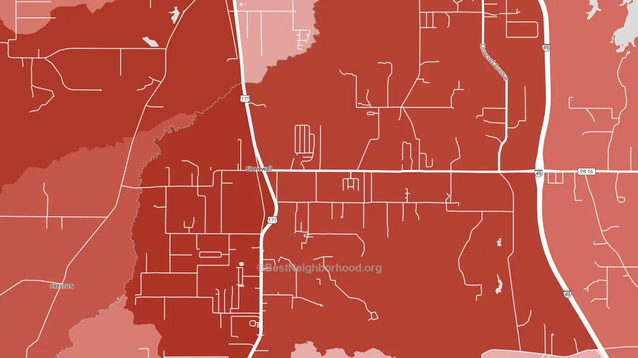 71078, LA block-group political-lean map