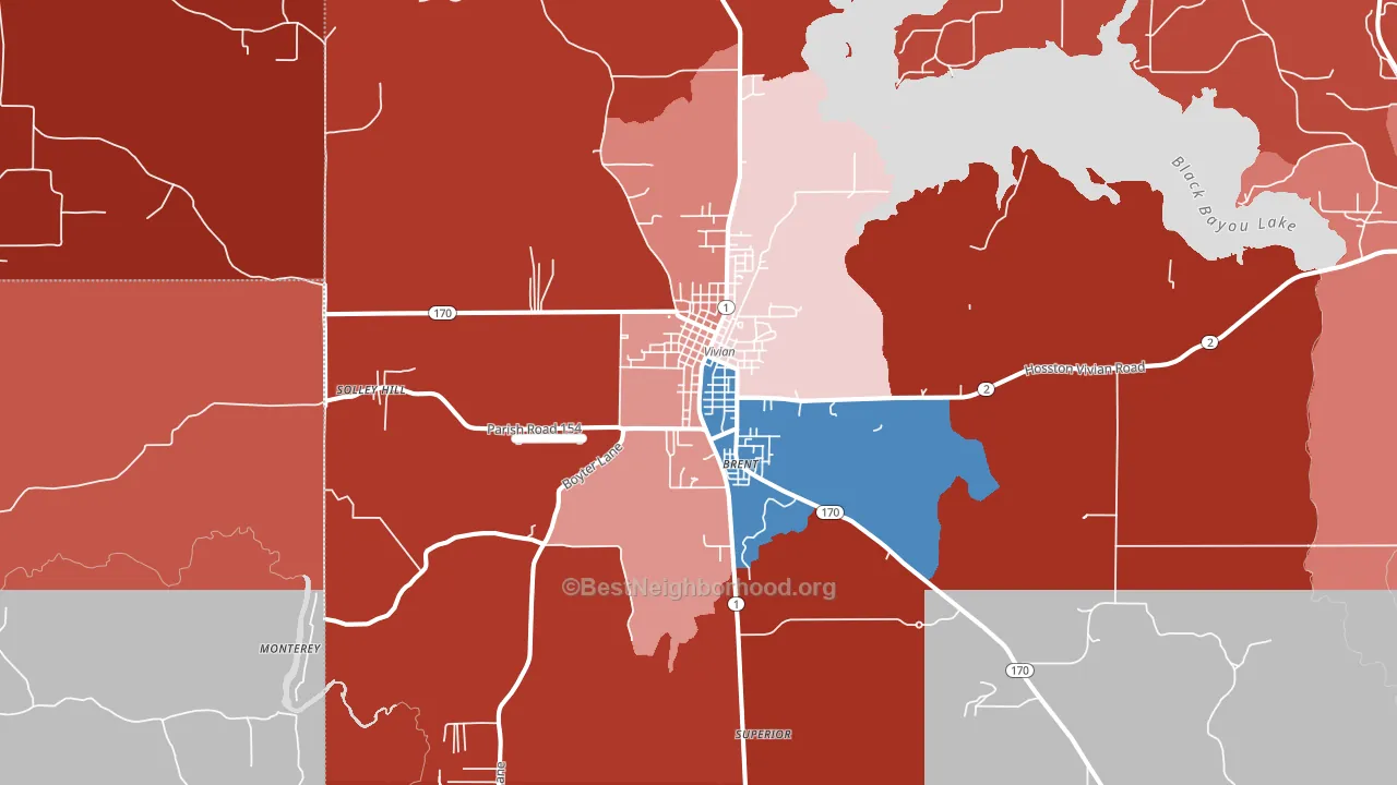 71082, LA block-group political-lean map