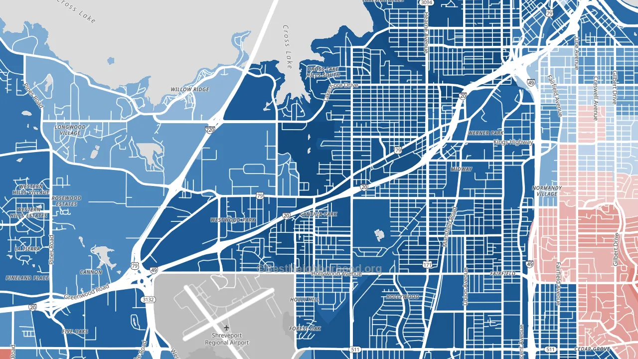 71109, LA block-group political-lean map