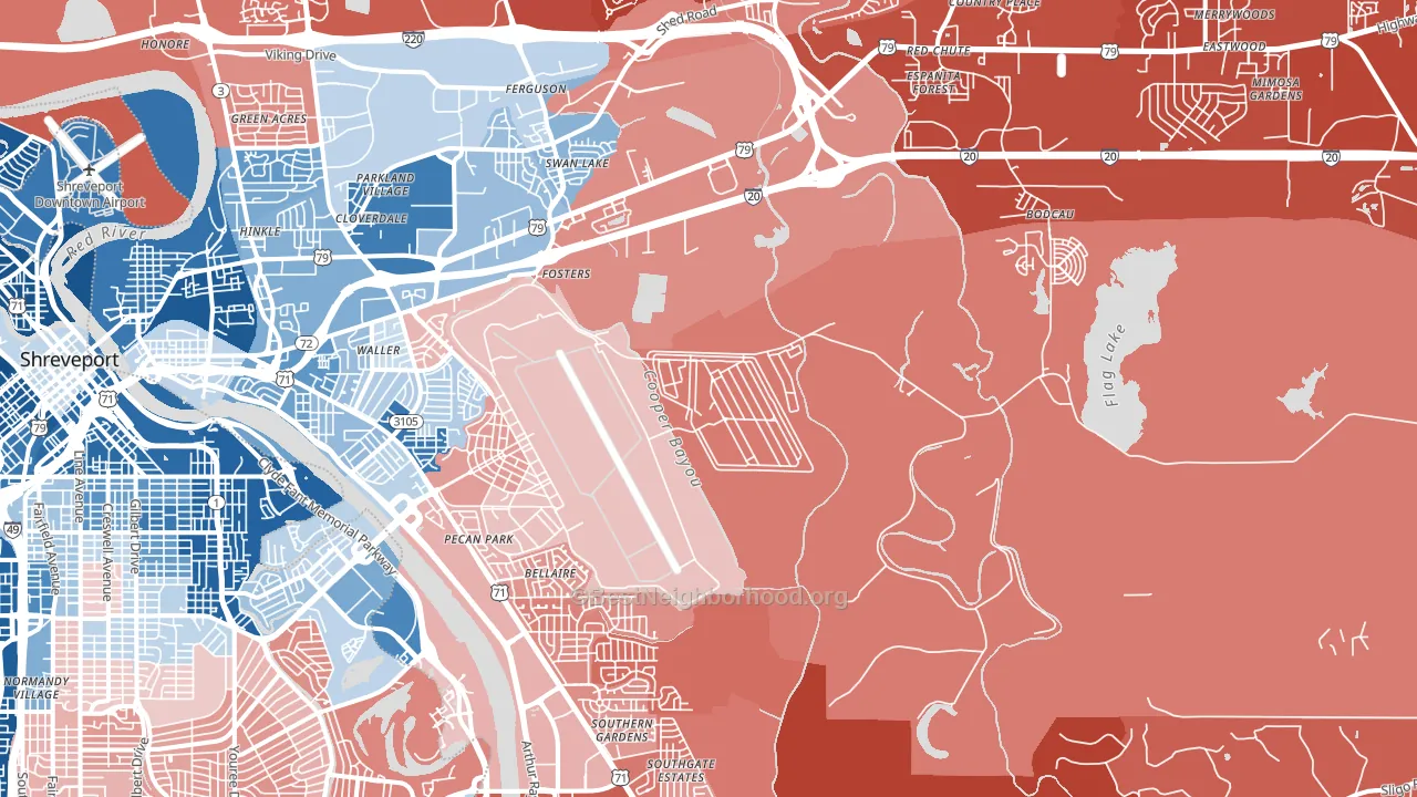 71110, LA block-group political-lean map