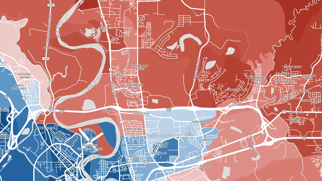 71111, LA block-group political-lean map
