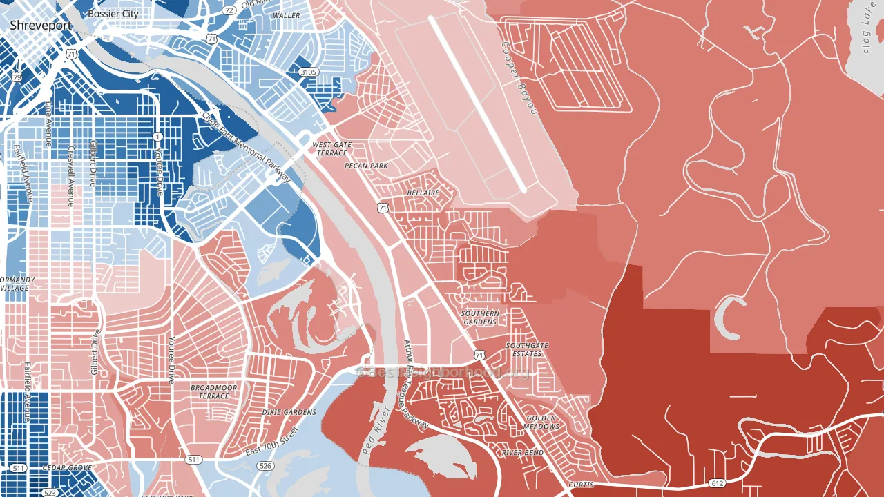 71112, LA block-group political-lean map