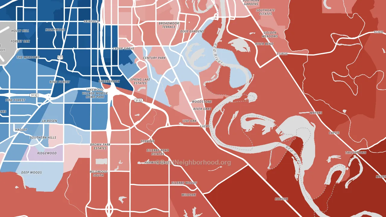 71115, LA block-group political-lean map