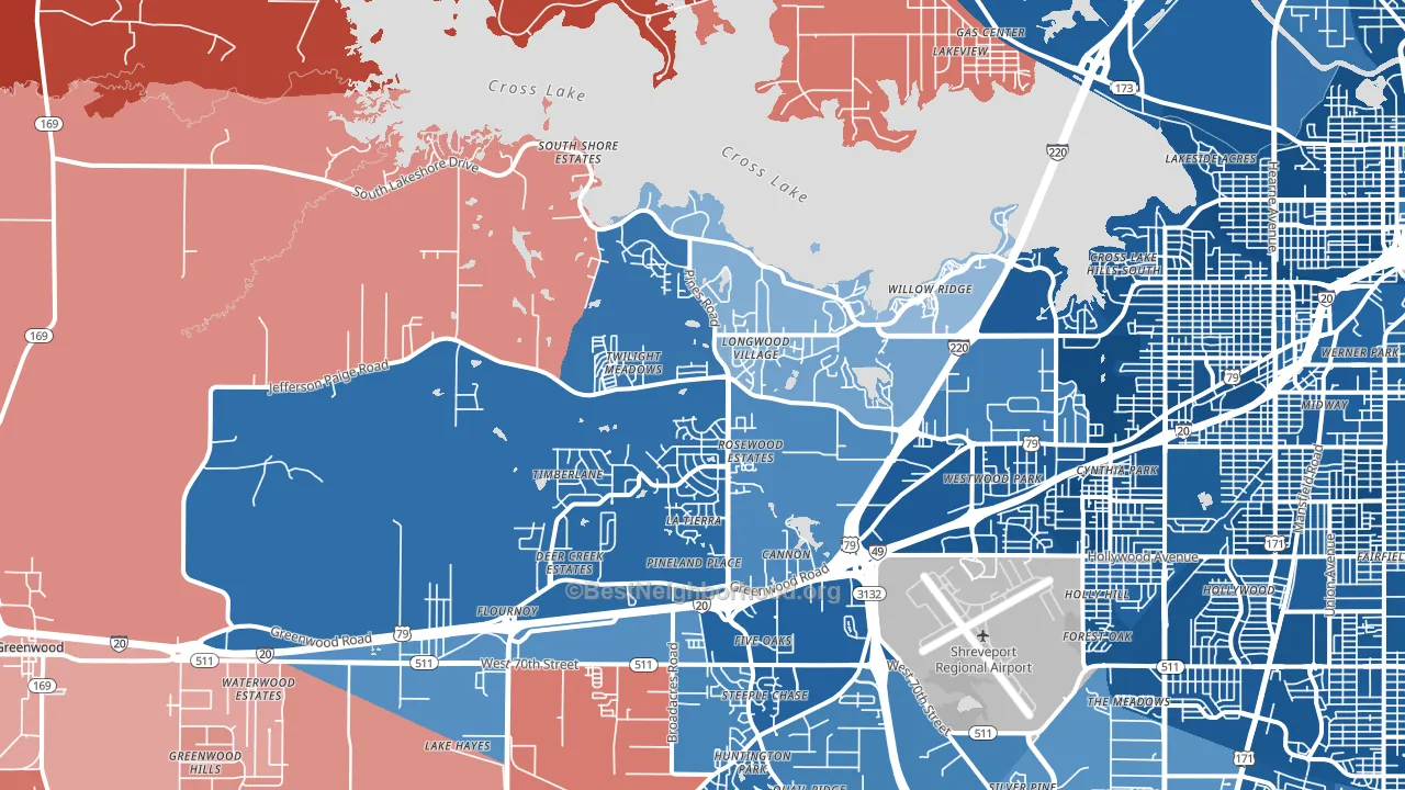 71119, LA block-group political-lean map
