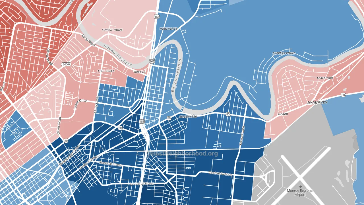 71209, LA block-group political-lean map