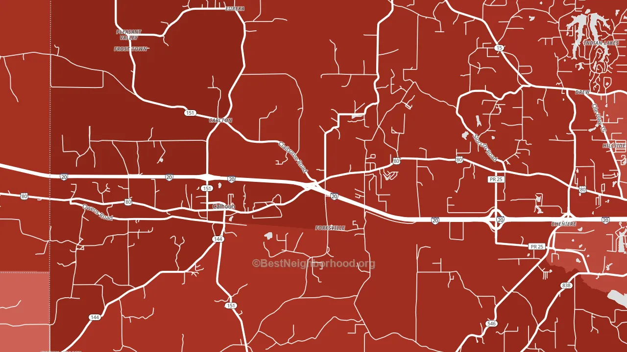 71225, LA block-group political-lean map