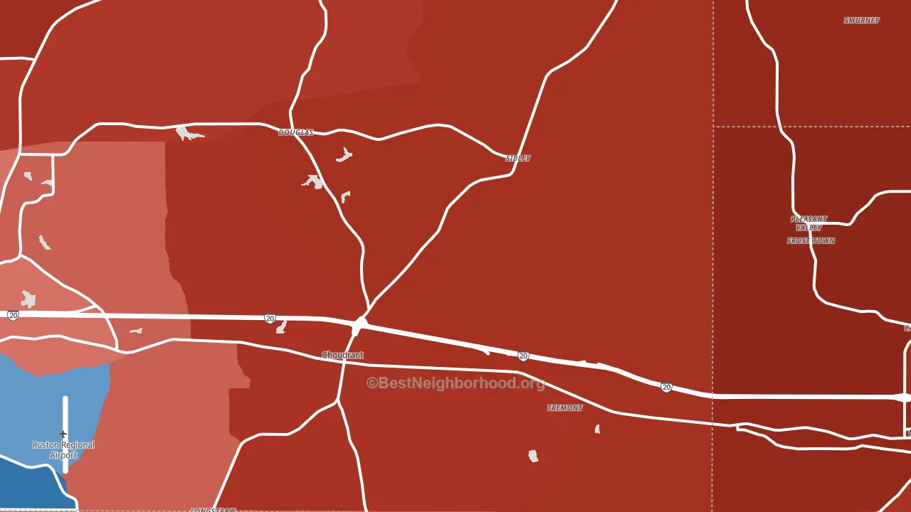 71227, LA block-group political-lean map