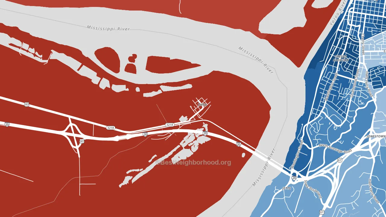 71233, LA block-group political-lean map
