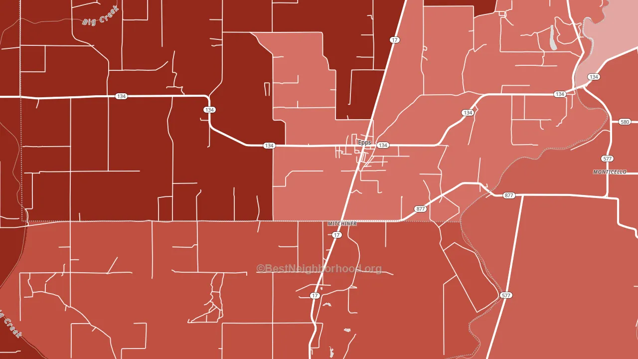 71237, LA block-group political-lean map