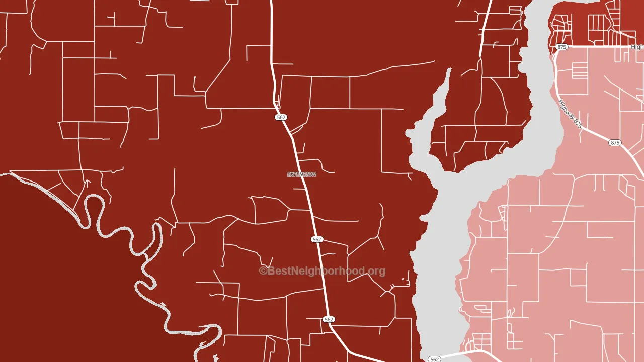 71243, LA block-group political-lean map