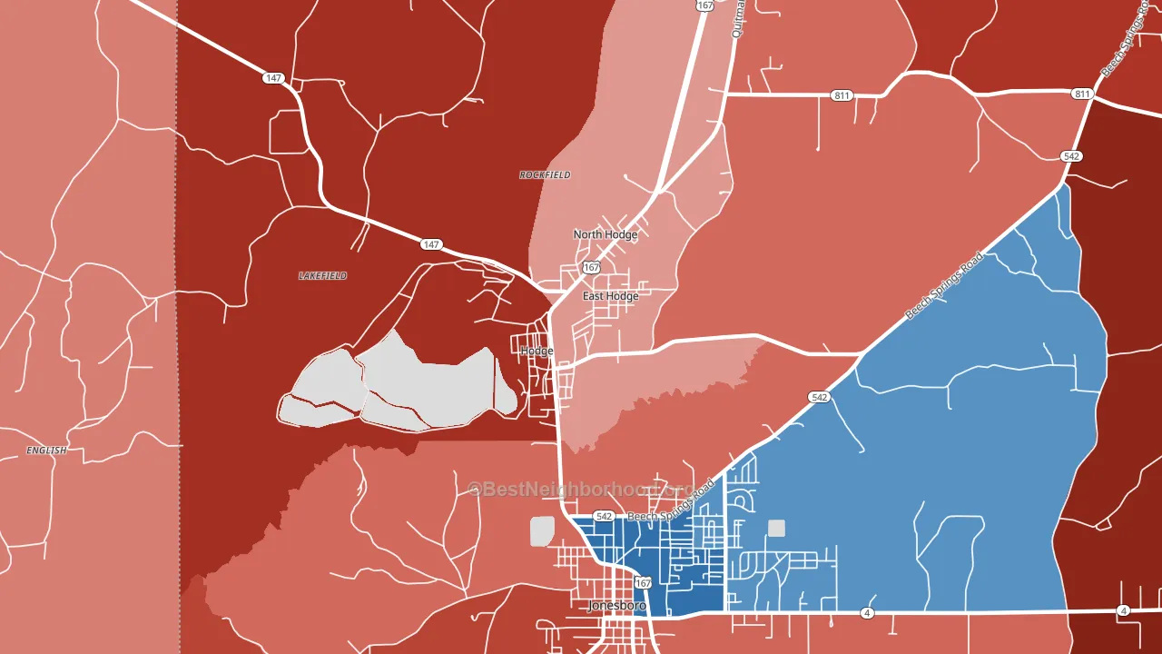 71247, LA block-group political-lean map