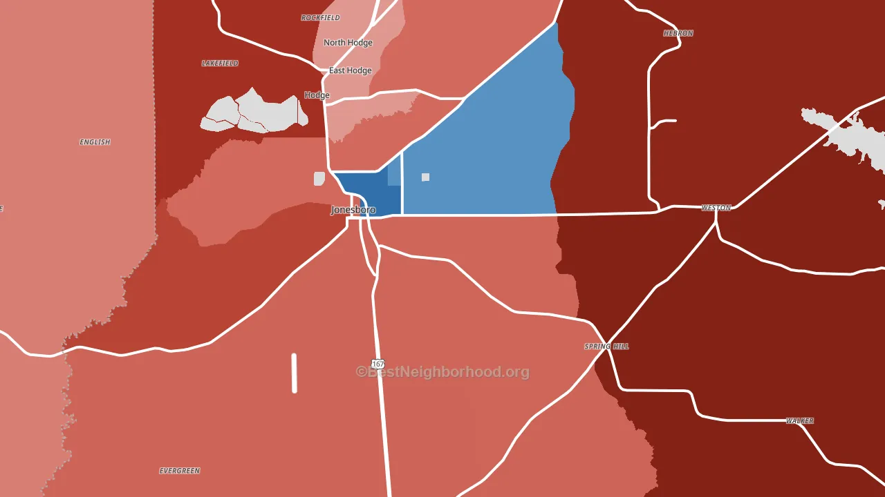 71251, LA block-group political-lean map