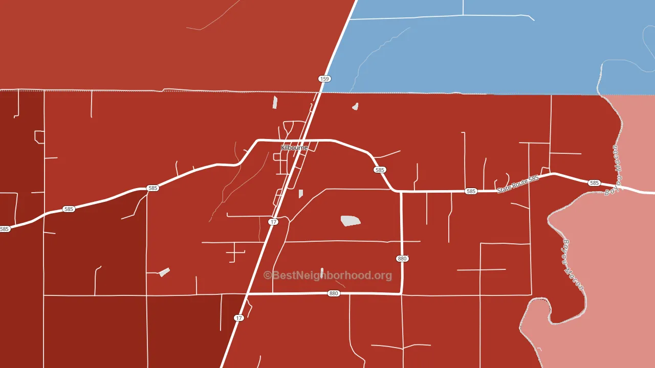 71253, LA block-group political-lean map