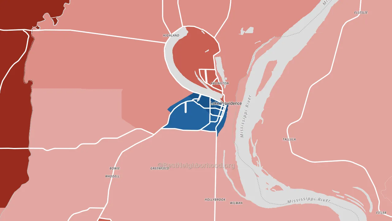 71254, LA block-group political-lean map