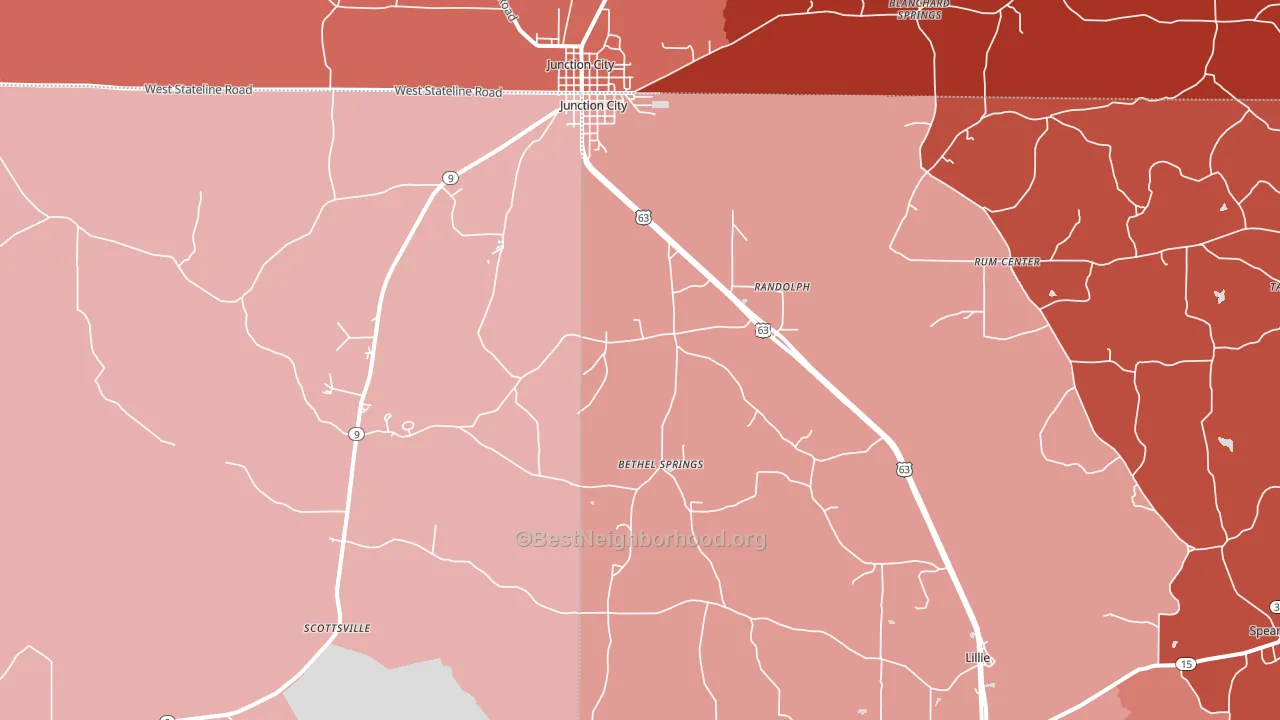 71256, LA block-group political-lean map