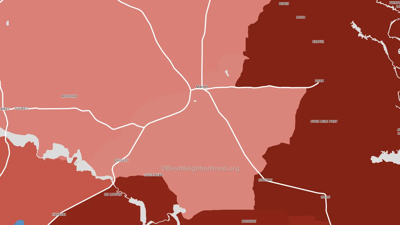 71260, LA block-group political-lean map