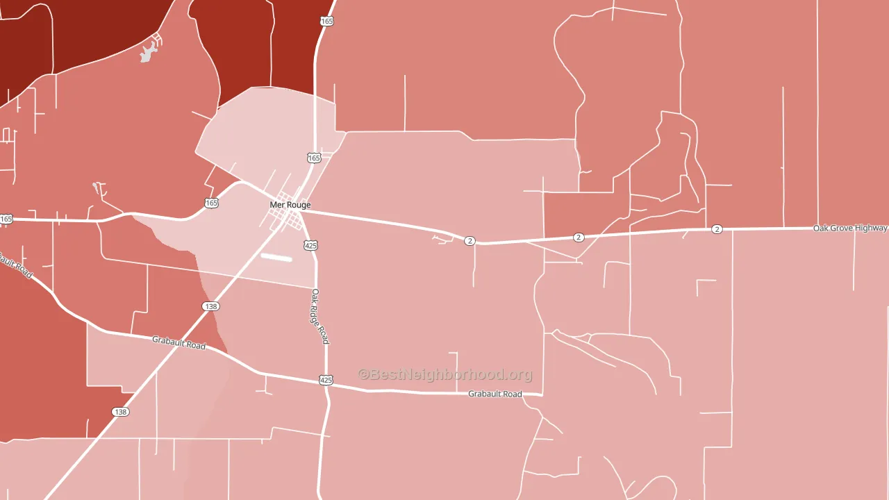 71261, LA block-group political-lean map
