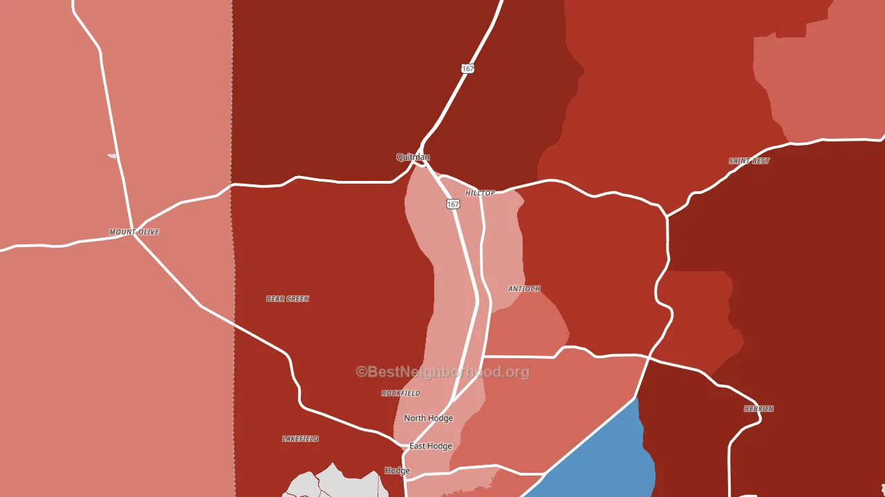 71268, LA block-group political-lean map