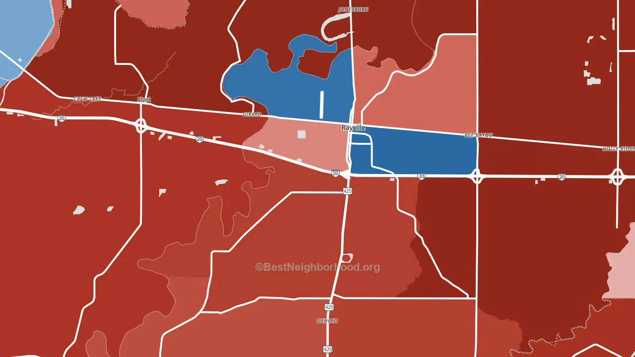 71269, LA block-group political-lean map