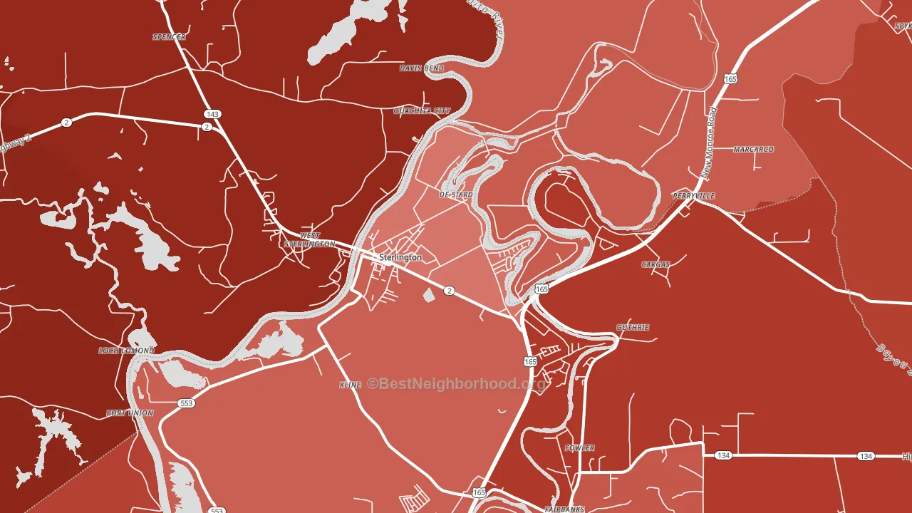 71280, LA block-group political-lean map